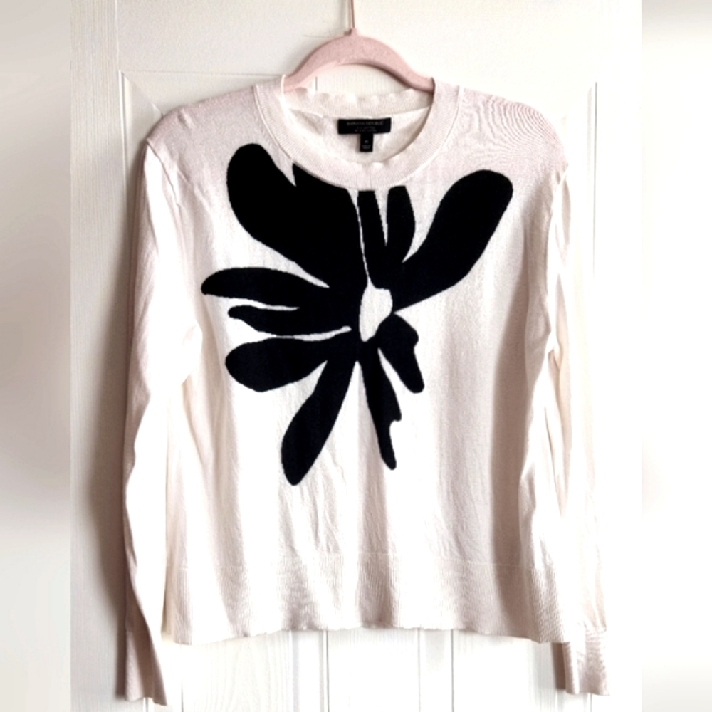 Banana Republic Silk-Cotton White Sweater